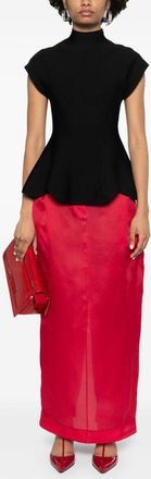 Khaite Womens Lucian Silk Skirt - Red - Size EU 34 (Womens)