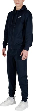 Emporio Armani Trainingspak met col en capuchon - Heren - Sport - Blauw - Maat: S Katoen