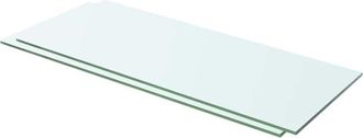vidaXL Shelves 2 pcs Panel Glass Clear 60x20 cm Vidaxl