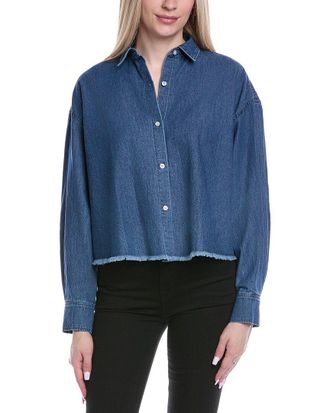 7 For All Mankind Cropped Button-Down Shirt