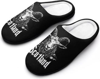 Generic Goat Scotland Fashion Cotton Slippers for Women Memory Foam House Slippers Non-Slip House Bedroom Shoes