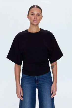 Pistola Denim Veronica Kimono Sleeve Fitted Tee In Noir