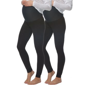 Felina Velvety Soft Maternity Leggings 2 Pack in Black at Nordstrom, Size Xx-Large