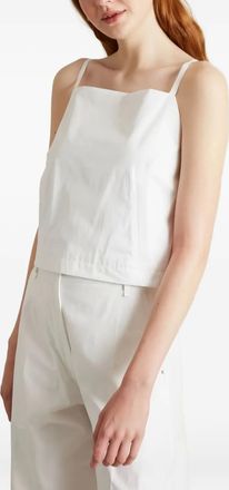 Sportmax Top crop in popeline - Bianco