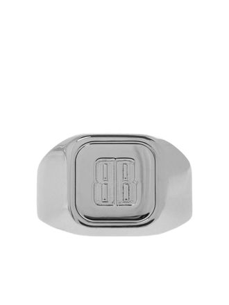 Balenciaga Nano Signet logo-detail ring - Silver