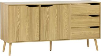 Sweeek Aparador estilo escandinavo con 2 puertas, 160cm, efecto fresno