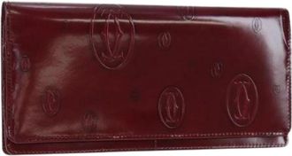Cartier Pre-owned Vintage Long Wallet - Dames - Vintage Accessoires - Rood - ONE Size - Leer - Vintage