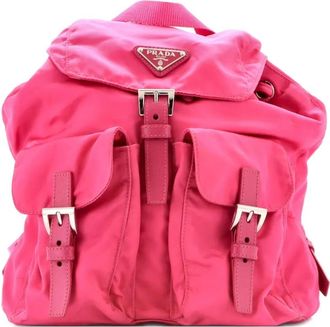 Prada Double Front Pocket Tessuto Small backpack - Roze