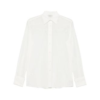 Mazzarelli Overhemden, Dames, Wit, 2Xs, Witte Overhemd met Lange Mouwen