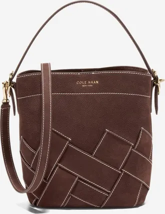Cole Haan Womens Alexandria Small Bucket Crossbody Bag - Brown