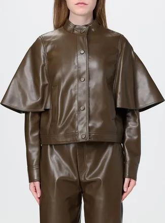 Twinset Giacca corta in pelle sintetica con collo alla coreana