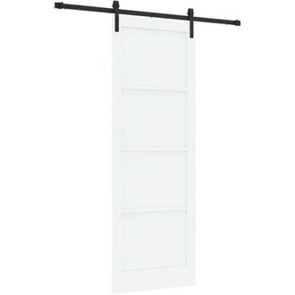vidaXL Puerta Corredera Manual Blanco Y Negro 83 X 232 Cm Vidaxl