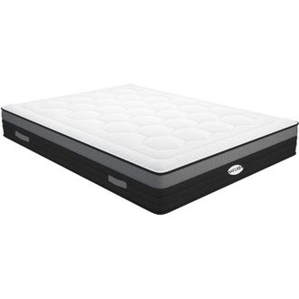 Vente-Unique Vente-unique - Materasso matrimoniale a molle insacchettate e memory foam 160 x 200 cm ibrido - amarante di naturea
