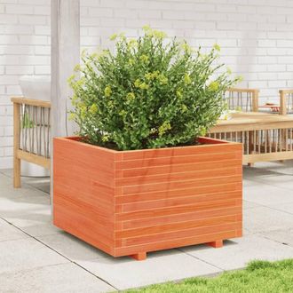 Berkfield Home Beautiful Garden Planter Wax Brown 70x70x49.5 cm Solid Wood Pine