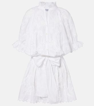 Juliet Dunn Embroidered cotton minidress