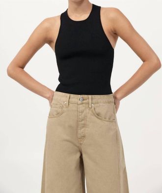 St.Agni Sculpted Knit Top In Black