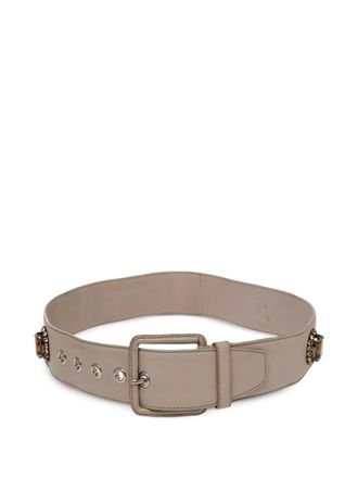 Miu Miu leather embellished belt - women - Leather - One Size - Neutrals