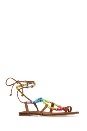 Alameda Turquesa Womens Embellished Synthetic Leather Arco-Iris Sandals Rainbow Sandali
