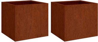 vidaXL Jardineras 2 Unidades Acero Corten 32x30x29 Cm Vidaxl