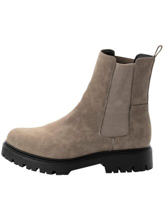 Sheego Ankleboots SHEEGO, Damen, Gr. 37, XXL-Schaft, grau (taupe), Lederimitat, Schuhe Ankleboots