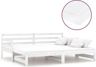 vidaXL Sof&aacute; Cama Extra&iacute;ble Madera Maciza De Pino Blanco 2x(90x200) Cm Vidaxl