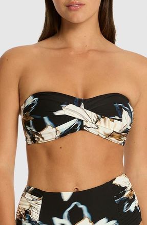Sea Level Australia La Luna High Waist Gathered Side Bikini Bottoms in Black at Nordstrom, Size 4 Us