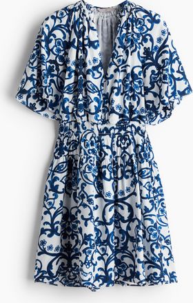 H&M Gesmoktes Kleid - Beige