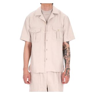 Eleventy Short Sleeve Shirts, male, Beige, Size: S Camicia Overshirt