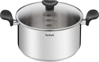T-fal Casseruola In Acciaio Inox Da 24 Cm Con Coperchio - E3084604 Tefal