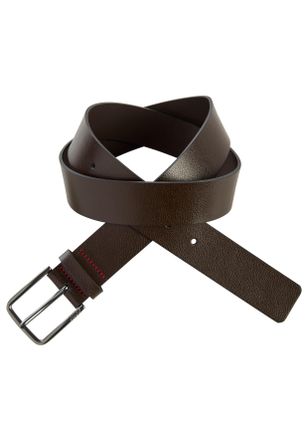 HUGO BOSS Lederg&uuml;rtel HUGO Gerik-Lam Sz35, Herren, Gr. 11,5, braun (205 schwarz braun), Rindsleder, unifarben, G&uuml;rtel Lederg&uuml;rtel, mit polierter Schliesse