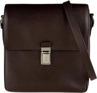 Prada Pre-owned Vintage Schoudertas - Heren - Vintage Schoudertas - Bruin - ONE Size - Leer - Vintage