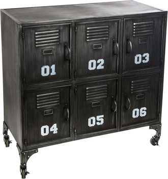 Atmosphera Atmosphera - Mueble Sevin negro 6 puertas - metal créateur dintérieur