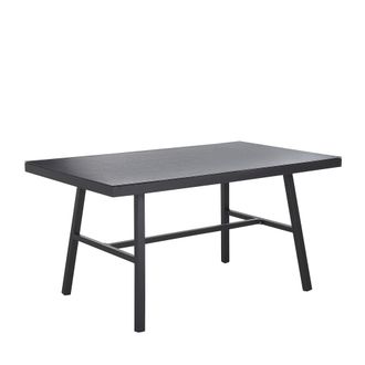 Beliani Beliani - Mesa De Comedor De Jard&iacute;n Negra 150 X 90 Cm Metal Marco De Aluminio Rectangular Moderno Industrial Canetto