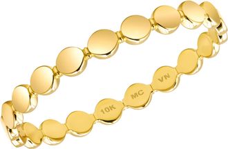 MAX + STONE Solid 10k Yellow Gold Stackable Dotted Ring