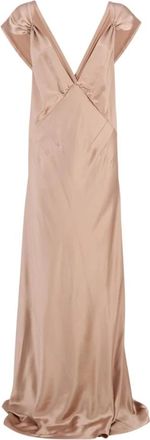 Saint Laurent Roze Zijden Slip Jurk - Dames - Avondkleed - Roze - XL - Satijn - Kleedjes