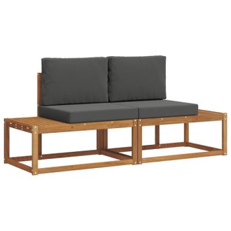 vidaXL Conjunto De Sof&aacute;s De Exterior Con Coj&iacute;n 2 Pcs Natural Vidaxl