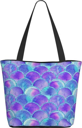 AOOEDM Colorfully Scale Pattern Ladies Shopping Bag 13x11x7in.The Perfect ValentineS Day Gift.It Is The Best ValentineS Day Gift For Mom, Daughter, Wife,Etc