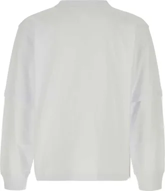 sacai Unisex Cotton Jersey With Pocket T-Shirt White