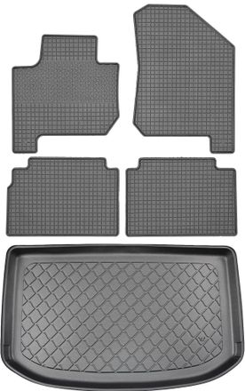 OEM Kia Soul Ii Hatchback (5 Puertas) De 03.2014 A 03.2019 Set - Alfombrillas De Goma Para Coche + Alfombrilla Para Maletero
