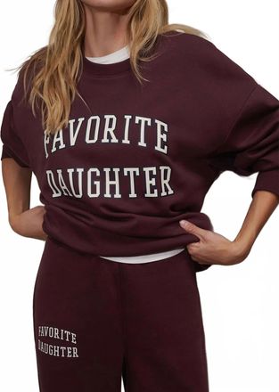 Favorite Daughter Sweatshirt In Burgandy Gardenia