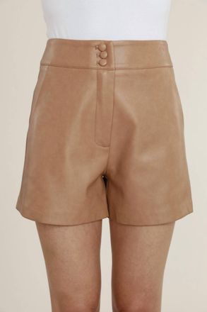 Dolce Cabo High Waisted Faux Leather Shorts In Copper
