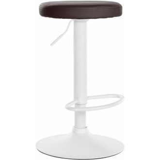 Clp Taburete De Bar Ponte Redondo En Polipiel Marr&oacute;n Blanco