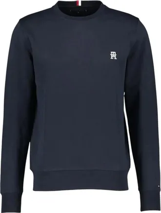 Tommy Hilfiger Hoodies & sweatvesten, Heren, Blauw, 2Xl, Katoen, TH Monogram Crew Neck Sweatshirt