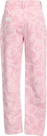 Ganni Ganni Paisley-Print High-Rise Jeans in Pink Cotton