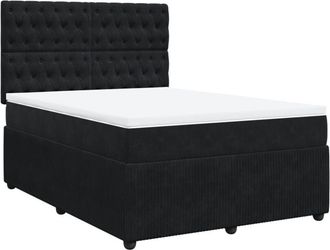 vidaXL Vidaxl - Cama Box Spring Con Colch&oacute;n Terciopelo Negro 160x200 Cm