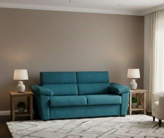 Dmora Dmora - Sof&aacute; Cama 2 Plazas Contrada, Sof&aacute; Convertible Para Sal&oacute;n, Acolchado, Desenfundable, Calidad 100% Made In Italy, 205x95 H100 Cm, Azul