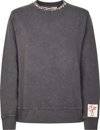 Golden Goose Golden Distressed Embroidered Cotton Sweatshirt