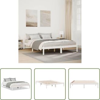 vidaXL Letto extra lungo - Letto Extra Lungo senza Materasso Bianco 140x220 cm in Pino