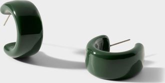 Simons Womens Shiny finish half-Hoop Earrings