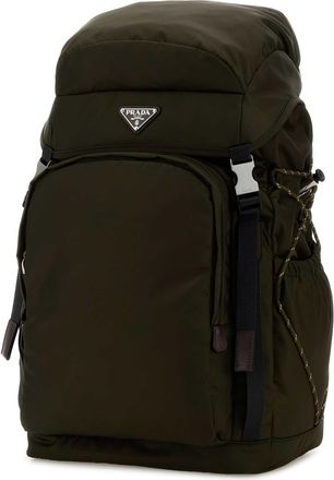 Prada Mens Olive Green Canvas Backpack Mimetico Zaini